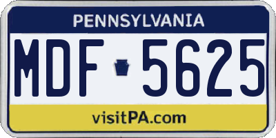 PA license plate MDF5625