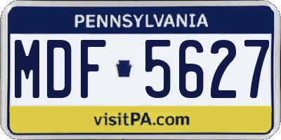 PA license plate MDF5627