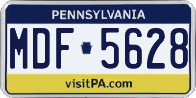 PA license plate MDF5628
