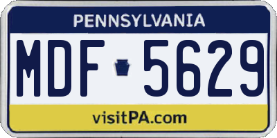 PA license plate MDF5629