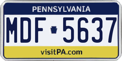 PA license plate MDF5637