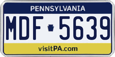 PA license plate MDF5639