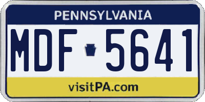 PA license plate MDF5641