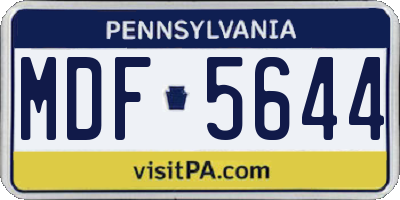 PA license plate MDF5644
