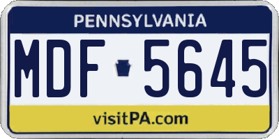 PA license plate MDF5645