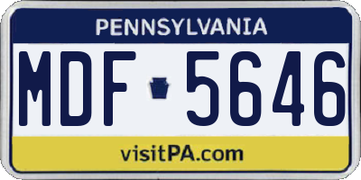 PA license plate MDF5646