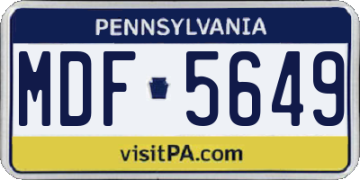 PA license plate MDF5649
