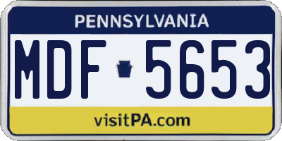 PA license plate MDF5653