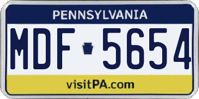 PA license plate MDF5654