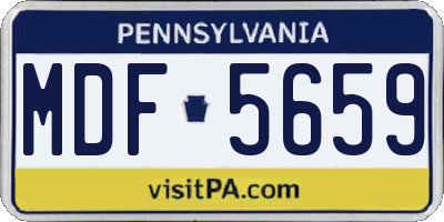 PA license plate MDF5659