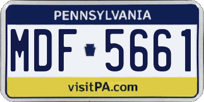 PA license plate MDF5661