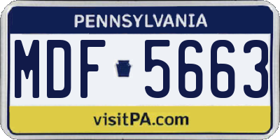 PA license plate MDF5663