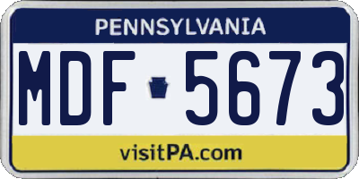PA license plate MDF5673