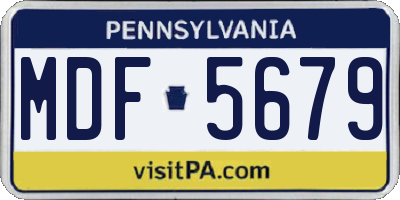 PA license plate MDF5679