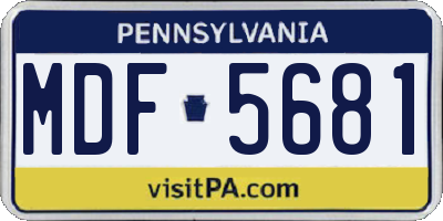 PA license plate MDF5681