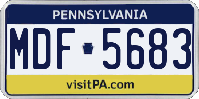 PA license plate MDF5683
