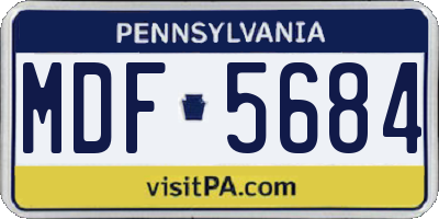 PA license plate MDF5684
