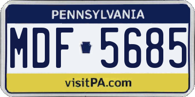 PA license plate MDF5685