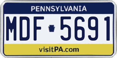 PA license plate MDF5691