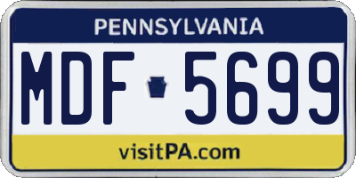 PA license plate MDF5699