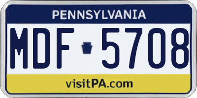 PA license plate MDF5708