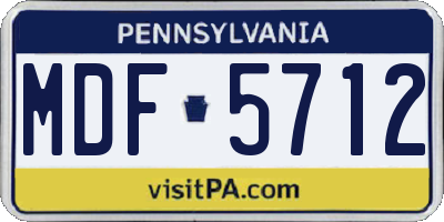 PA license plate MDF5712