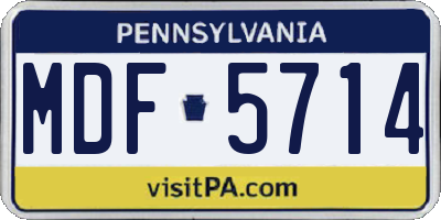PA license plate MDF5714