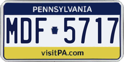 PA license plate MDF5717