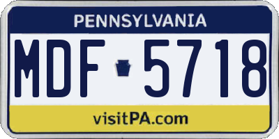 PA license plate MDF5718