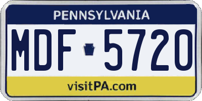 PA license plate MDF5720