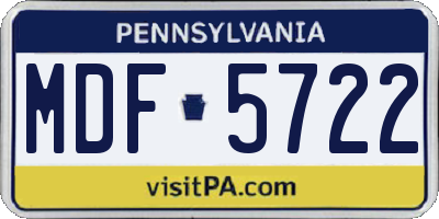 PA license plate MDF5722
