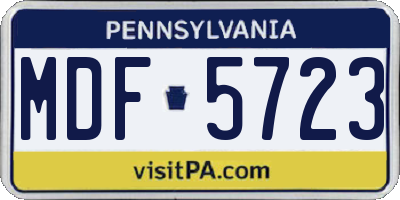 PA license plate MDF5723