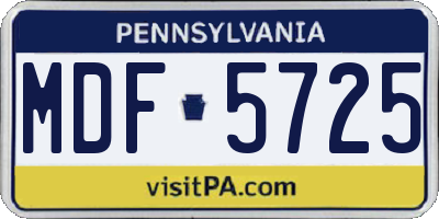 PA license plate MDF5725