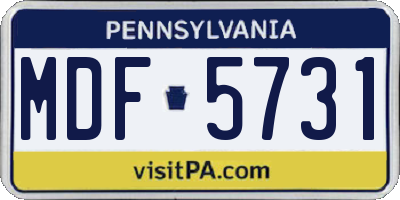 PA license plate MDF5731