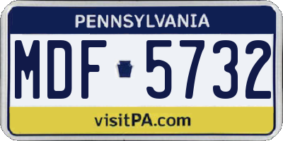 PA license plate MDF5732