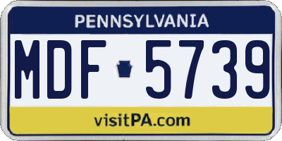 PA license plate MDF5739