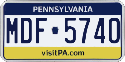 PA license plate MDF5740
