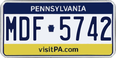 PA license plate MDF5742