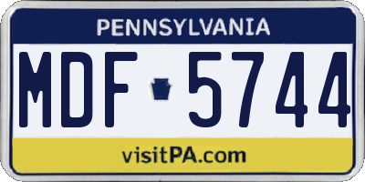 PA license plate MDF5744