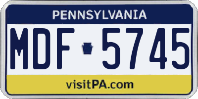PA license plate MDF5745