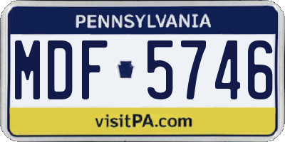 PA license plate MDF5746