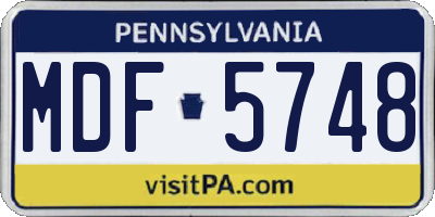 PA license plate MDF5748
