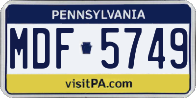 PA license plate MDF5749