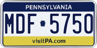PA license plate MDF5750