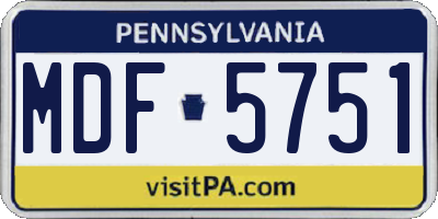 PA license plate MDF5751
