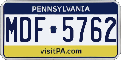 PA license plate MDF5762