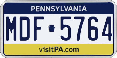 PA license plate MDF5764