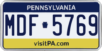 PA license plate MDF5769