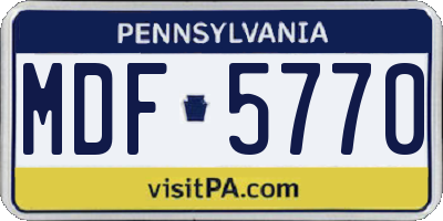 PA license plate MDF5770