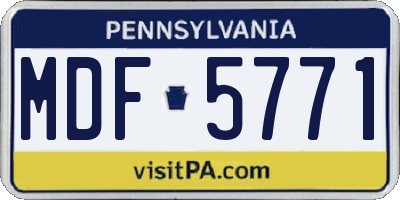 PA license plate MDF5771